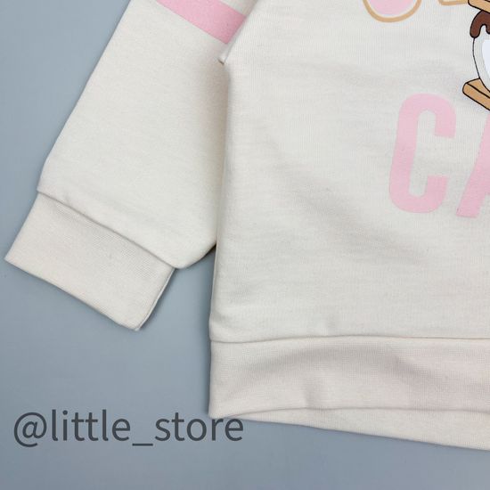 Свитшот "Сладкий зефир" из футера, сливки