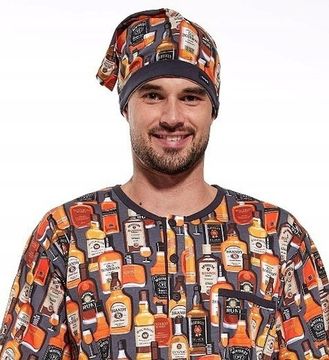 Сорочка ночная мужская с коротким рукавом и колпаком Cornette 109/23