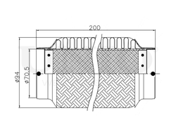 Гофра глушителя 70x200 мм InnerBraid UNIO EXP-70200