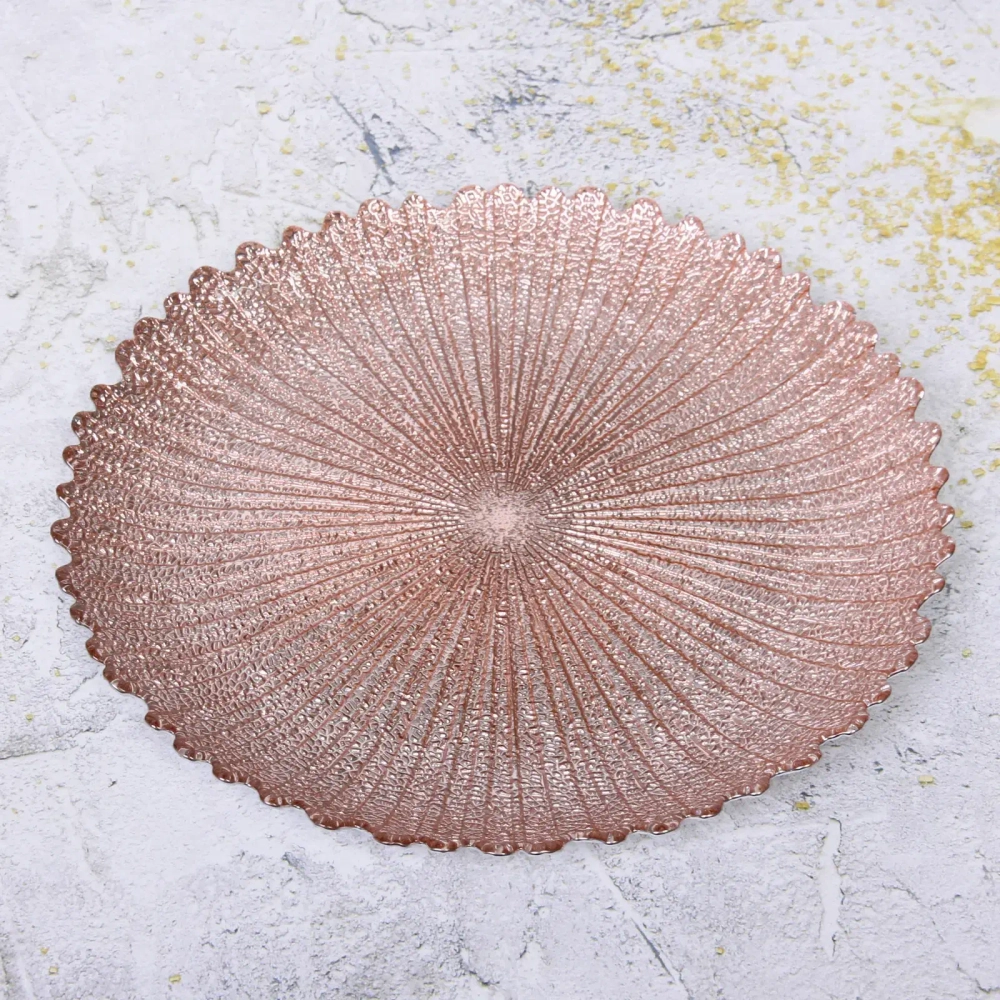 Тарелка 32см «Нимфа» розовое золото