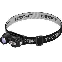 Фонарь налобный светодиодный Трофи GA-103 аккумуляторный 3 Bт сенсорное управление магнит клипса 6 режимов