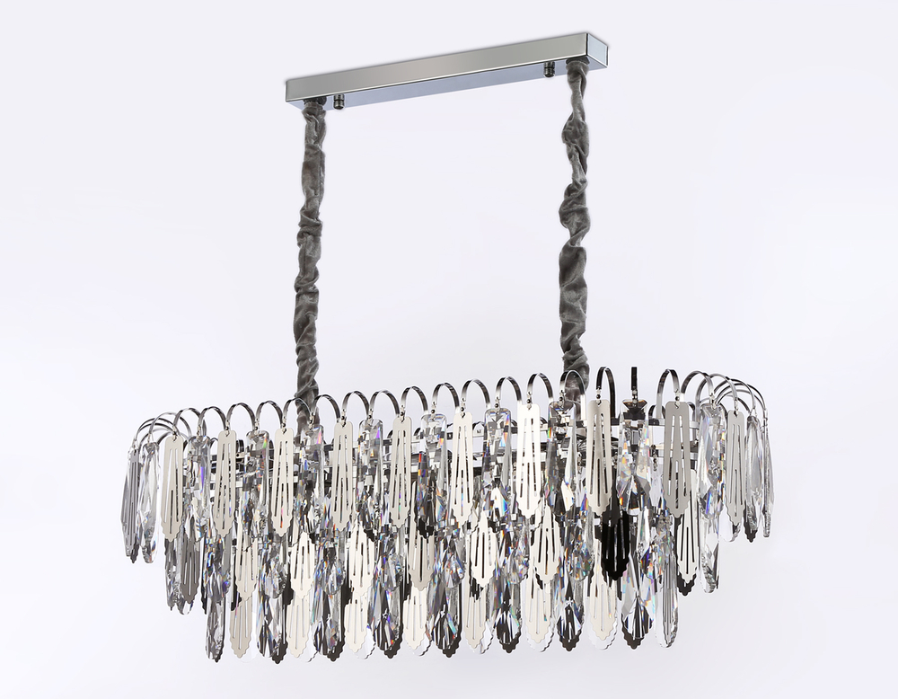 Подвесная люстра с хрусталем TR5259/10 CH/CL хром/прозрачный E27*10 max 40W 800*300*270