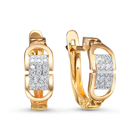 Серьги из золота 585 пробы с Фианит