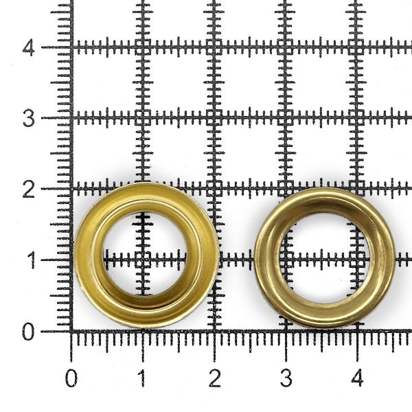 Люверсы металл ⌀11.0 мм (внутр.), h=5.2 мм, внешн. ⌀20.0 мм, золото, 50 шт, BIG