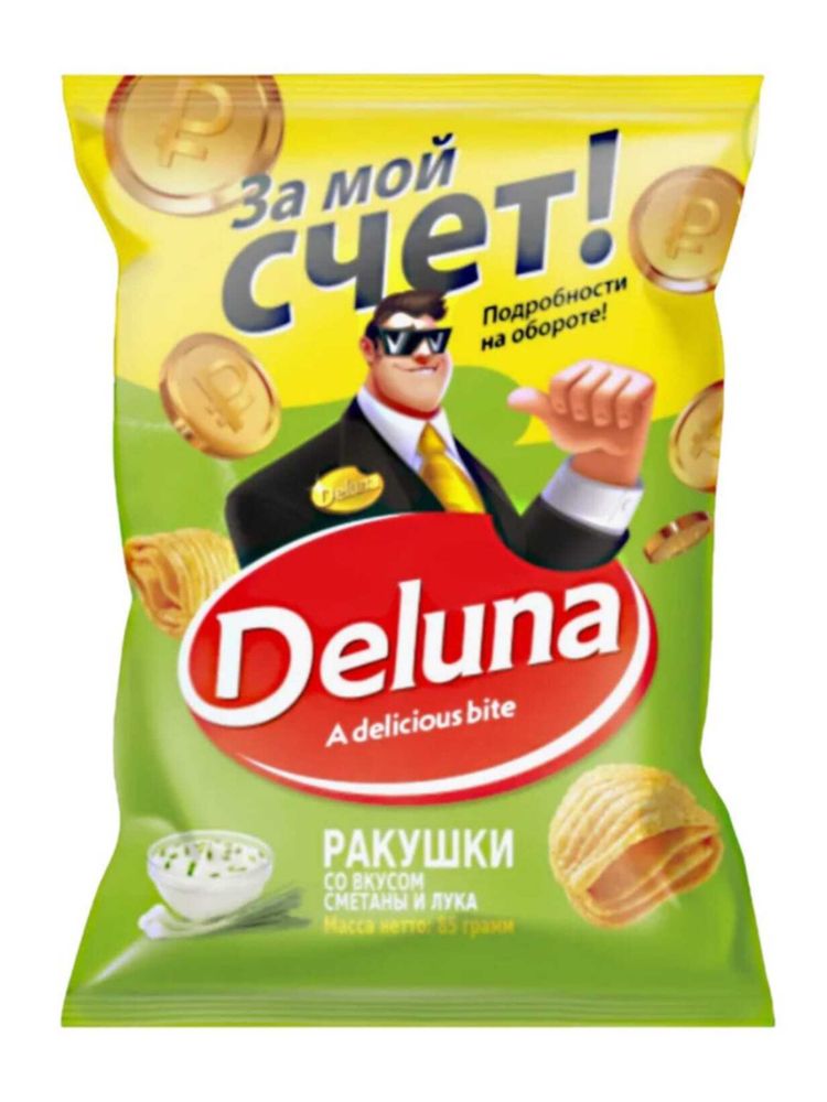 Кукурузные снеки Deluna Сметана и лук 85 г