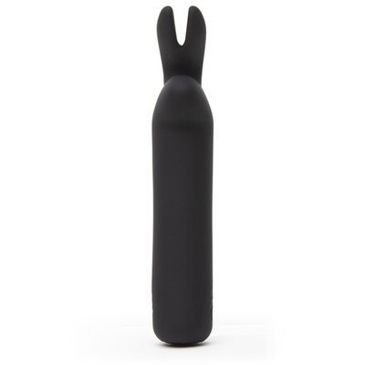 Черная вибропуля с ушками Rechargeable Rabbit Ears Bullet Vibrator (Цвет: черный)