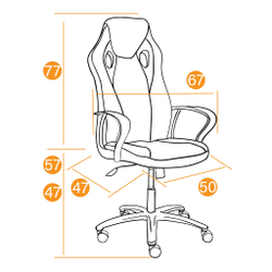 Кресло RACER GT new кож/зам/ткань, металлик/серый, 36/12