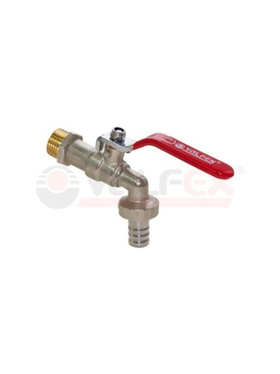 Кран шаровой латунный 1дюйм водоразборный со штуцером ручка-рычаг НИКЕЛИР-Й(40/5) К VALFEX VF.435.NR.100