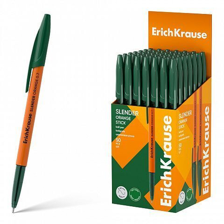 Ручка шар. EK Slender Stick Orange 0.7, Super Glide Technology, цвет чернил зеленый