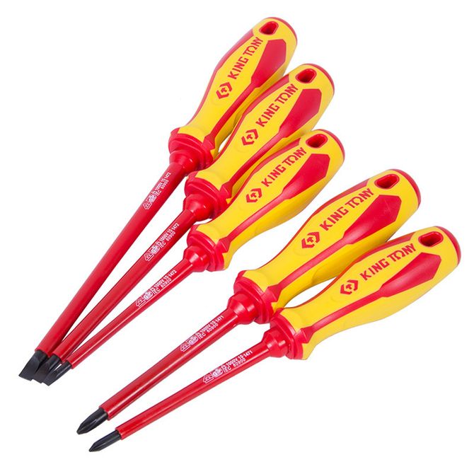 KING TONY (30615MR) Набор диэлектрических отверток (PH, SL) 5 предметов