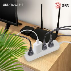Удлинитель электрический ЭРА UDL-16-415-E Greenline 4 розетки с заземлением 1,5м ПВС 3x1мм2 | Электротовары