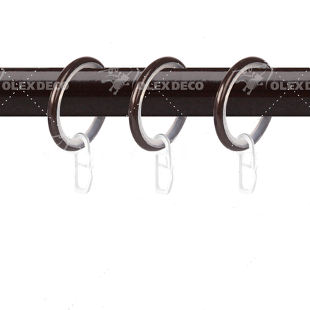 Кольцо бесшумное круглое металлическое для труб d19 мм, цвет шоколад (10 шт)