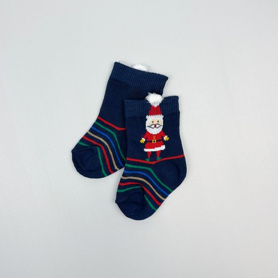 Носочки хлопковые Новогодние, Темно-синие