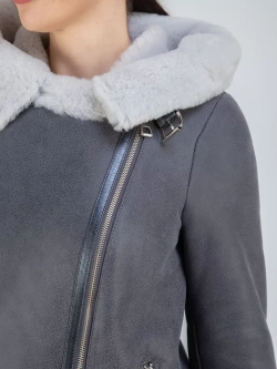 Дубленка авиатор натуральная с капюшоном