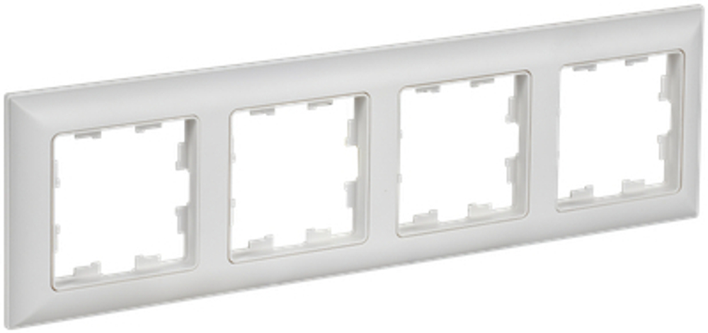 BRITE Рамка 4-местная РУ-4-БрАБ арктический белый/белый IEK
