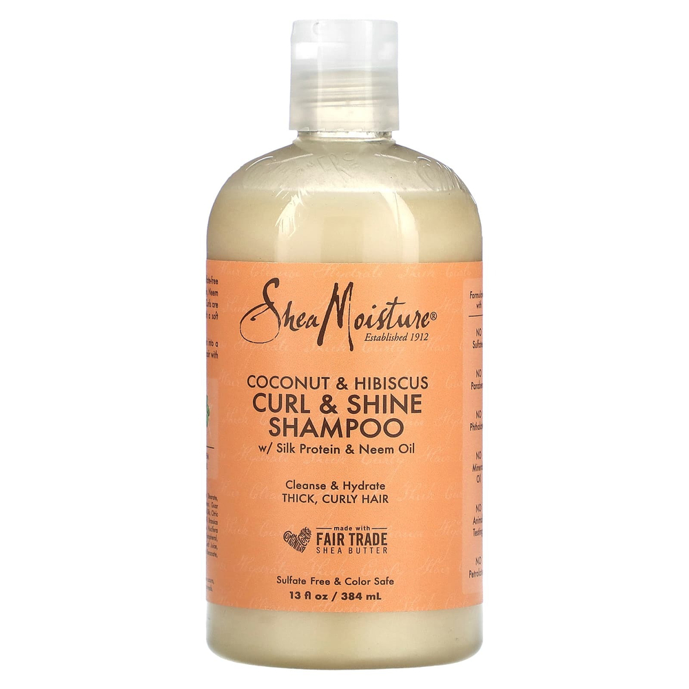 SheaMoisture, Curl & Shine, шампунь, кокос и гибискус, 384 мл (13 жидк. унц.)
