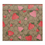 COACH Coated Canvas With Leather Briefcase Laptop Bag Large Women"s Brown & Red