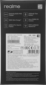 6.8" Смартфон REALME GT 7T 12/256Gb,  RMX5085,  NFC,  AMOLED,  120Гц,  7000мAч,  голубой