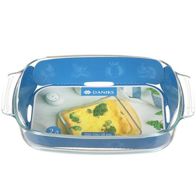 Форма для выпечки стекло, 19.8х30.3х5.8 см, 2 л, прямоуг, Daniks, HSAP20LN