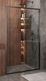 Душевая дверь Cezares MOLVENO-BF-1-140-C-GM-IV, 140х195, профиль оружейная сталь, прозрачное стекло