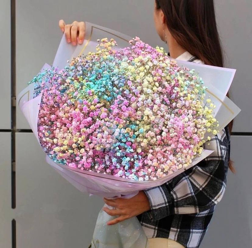 Букет из разноцветной гипсофилы "Candy Clouds"