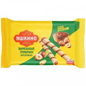 ВАФЛИ ТРУБОЧКИ ЯШКИНО ОРЕХОВЫЕ 190ГР
