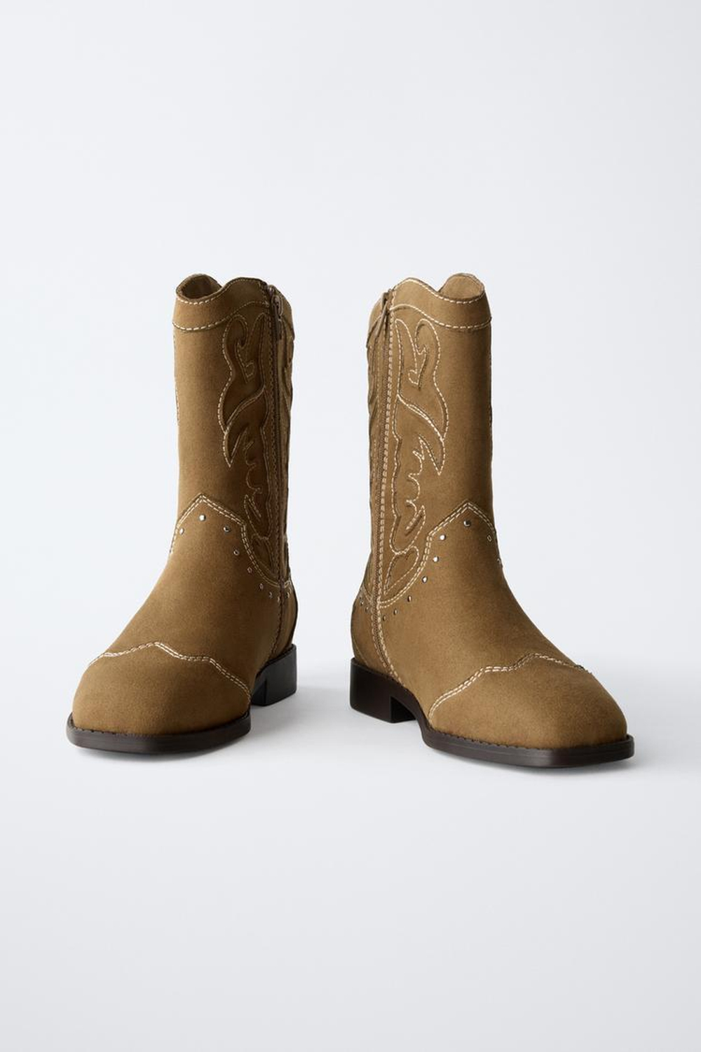 ZARA КОВБОЙСКИЕ САПОГИ, КОРИЧНЕВЫЙ