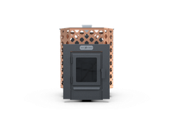 Банная печь Душа- 15 Сетка Ремейк Закрытая Каменка стекло 8мм