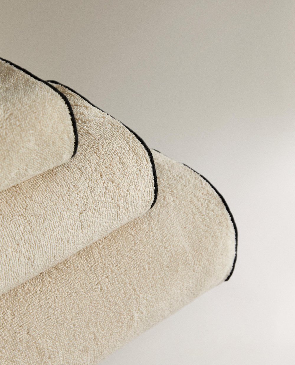 Zara Home Полотенце для лица и рук из хлопка, чёрный · 4596/013