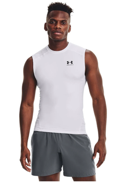 Мужская теннисная футболка Under Armour Men's HeatGear Armour Sleeveless - белый