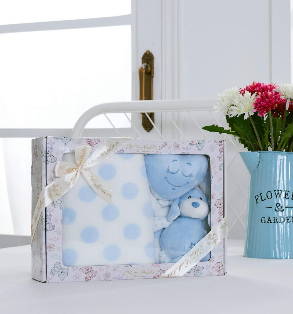 Плед детский с игрушкой Sofi De MarkO №2 голубой