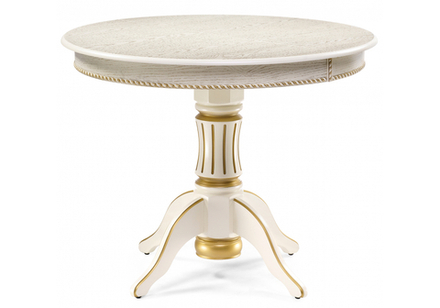 Стол деревянный Woodville Павия 100 крем, золотая патина