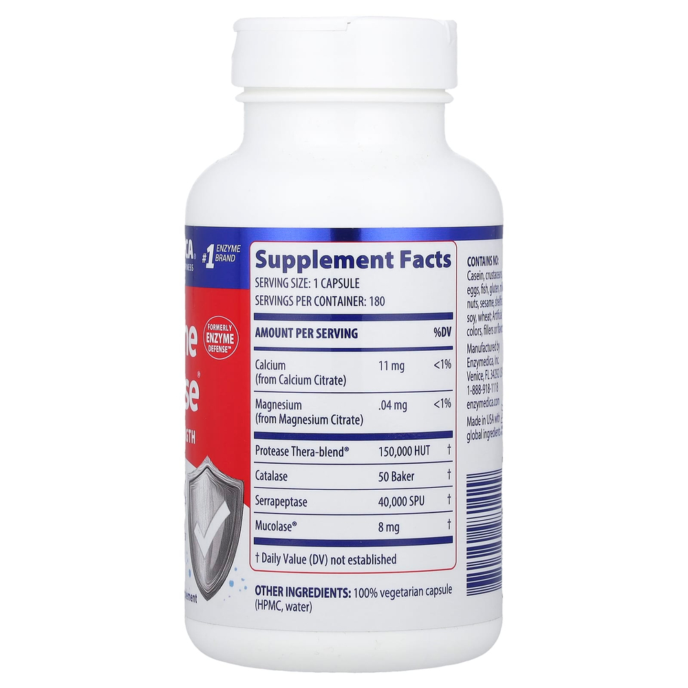 Enzymedica, Immune Defense®, с обычной силой действия, 180 капсул