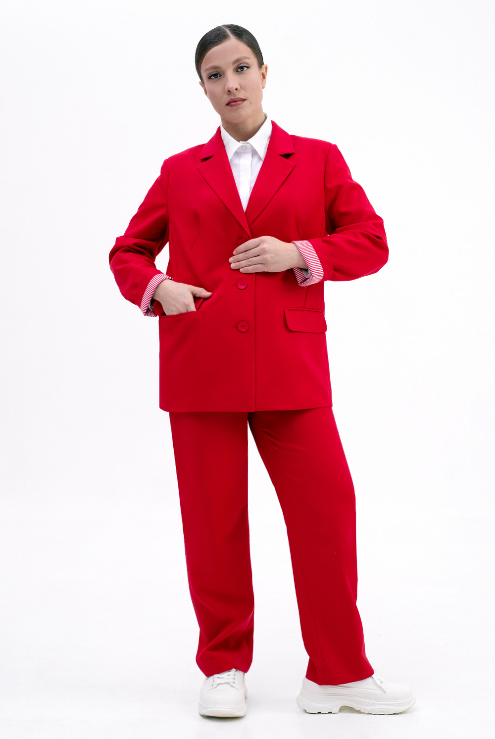 Жакет женский 3998зпа, красный #513Кр043998зпа