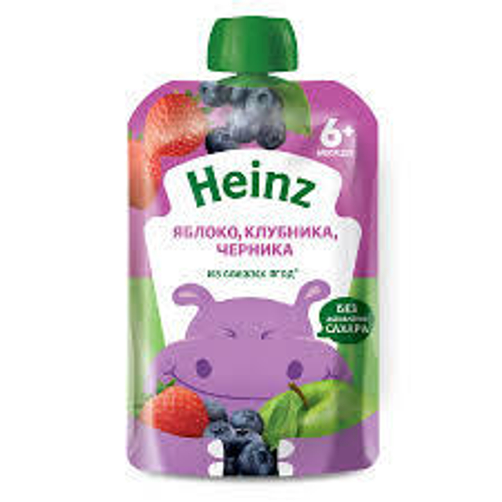 Пюре Хайнц 90г Яблоко клубника черника пауч