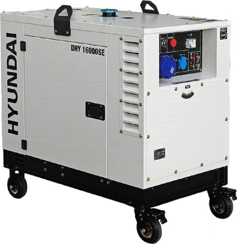 Электростанция дизельная с воздушным охлаждением HYUNDAI DHY 16000SE в кожухе