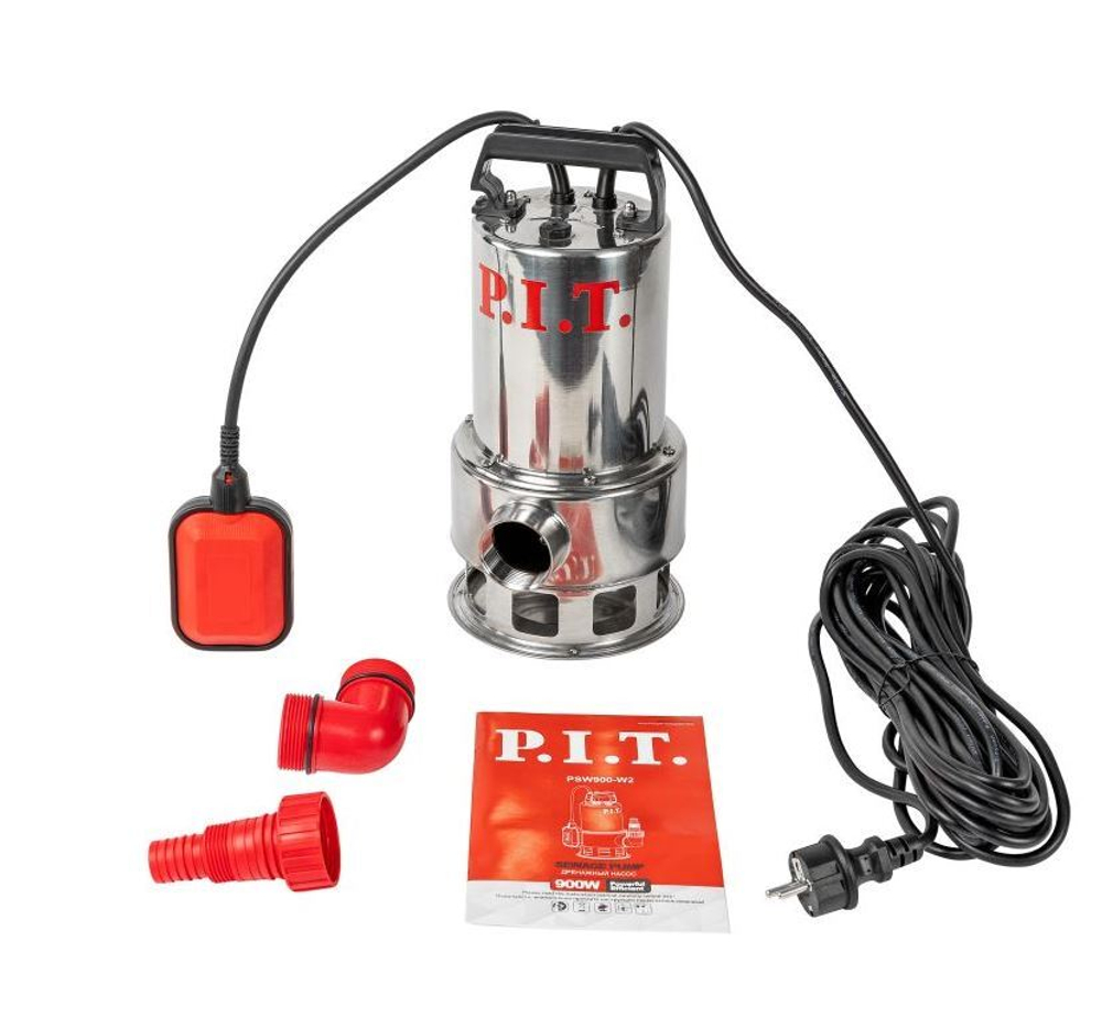 Насос дренажный PSW900-W2 (900Вт, гряз. вода, напор 9м, нерж. корпус, производ 250л/мин)