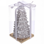 Свеча новогодняя «Сказочная ель» 5,5х10 см, серебро