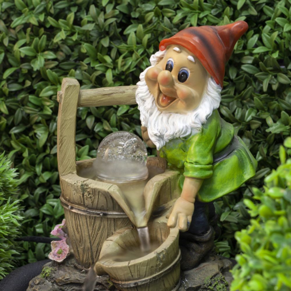 GANF-02 GREEN APPLE Настольный фонтан Гном Хозяин 31 см | GREEN APPLE