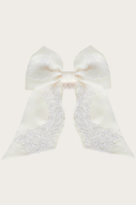 Заколка-бант на гребне с вышивкой