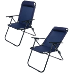 Кресло складное с подлокотниками TFS1608, 54*68*95 см, 3 положения, темно-синий.