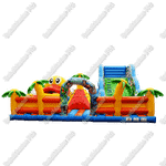 Большая надувная горка "Братство пиратов с роботом" 12*12*7 м