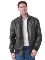 KHIMEONE Мужская кожаная демисезонная куртка (натуральная кожа наппа)