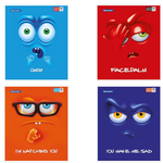 Тетрадь А5 96л. клетка "Мордашка" скоба, обложка картон (BRAUBERG)