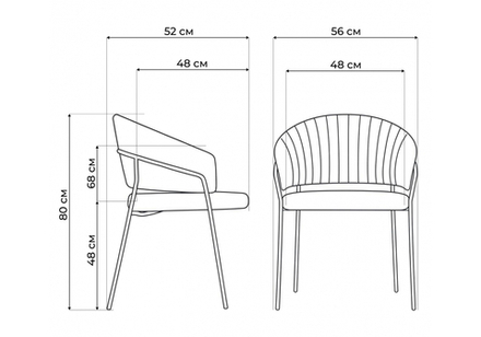 Стул на металлокаркасе Woodville Лео синий Brendy Classic Blue 08, черный, ножки черные