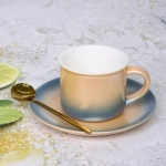 Чайная пара «Северное сияние» (кружка 230мл, блюдце, ложка) оранжевый