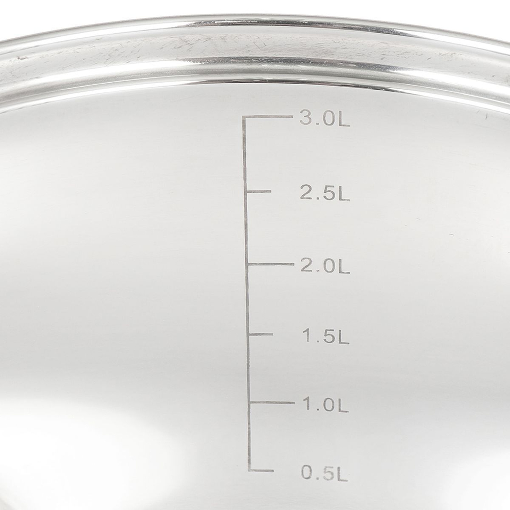 Набор посуды нерж, 5 пр, кастрюли 1.9,3.9 л, ковш 1.9 л, индукц, Daniks, Стандарт PR, SD-5-2