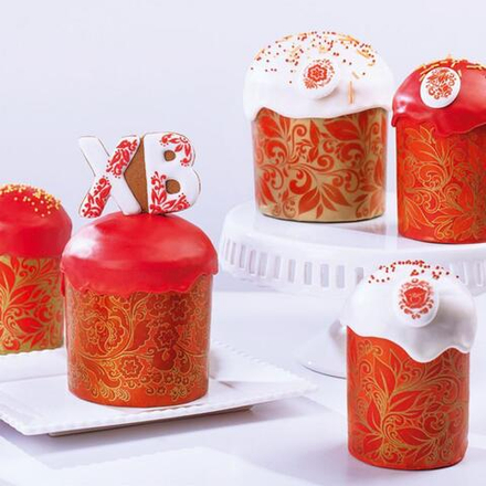 Форма бумажная для кулича "Красная пасха"(500гр,134/100 мм) 156шт/туб