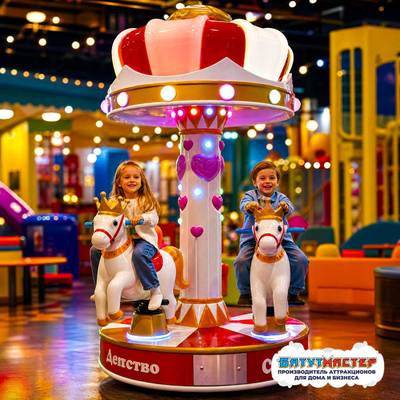 Электрическая карусель детская 4KIDS "Королевские пони"