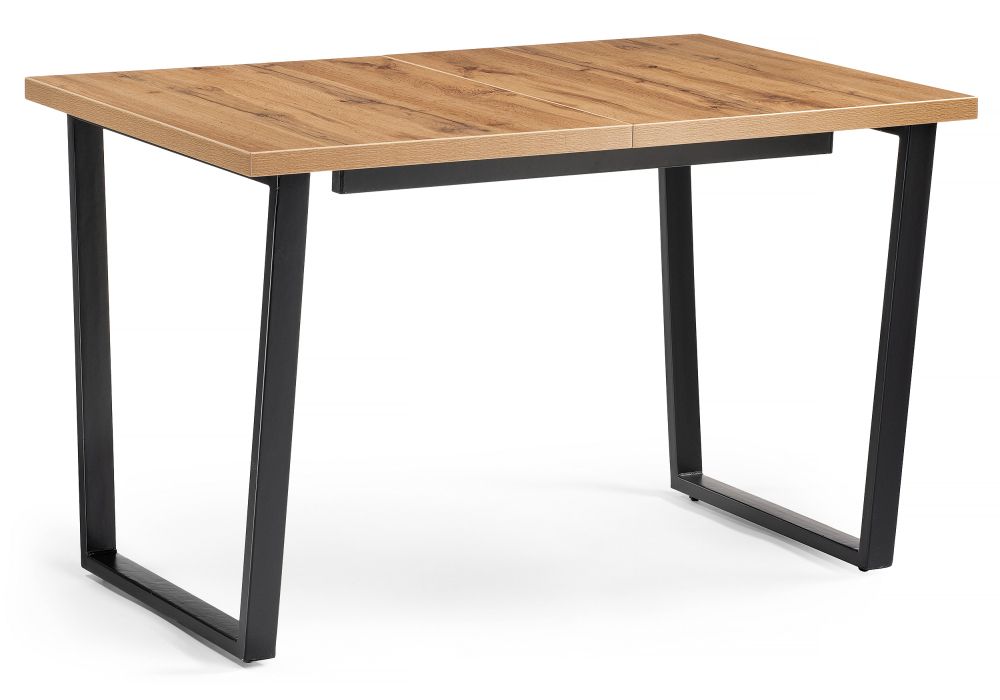 Стол раскладной Лота Лофт 120(160)х75х75 25 мм черный матовый / дуб вотан